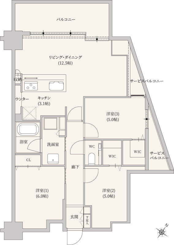 Cタイプの間取り図